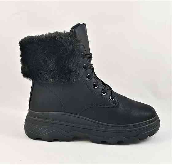 Жіночі Зимові Кросівки Черні на Хутрі Напівчоботи (розміри: 38) ВідеоОбзор — 1-1 Дніпро