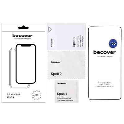 Стекло защитное BeCover 10D Oppo Reno14 5G Black (713932) Винница