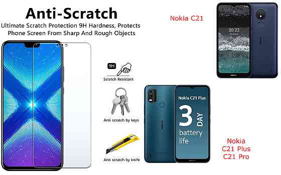 Защитное стекло NeoGlass для Nokia C21, C21 Plus, C21 Pro – ультрапрозрачное и устойчивое Киев