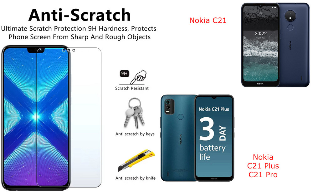 Защитное стекло NeoGlass для Nokia C21, C21 Plus, C21 Pro – ультрапрозрачное и устойчивое Киев - изображение 1