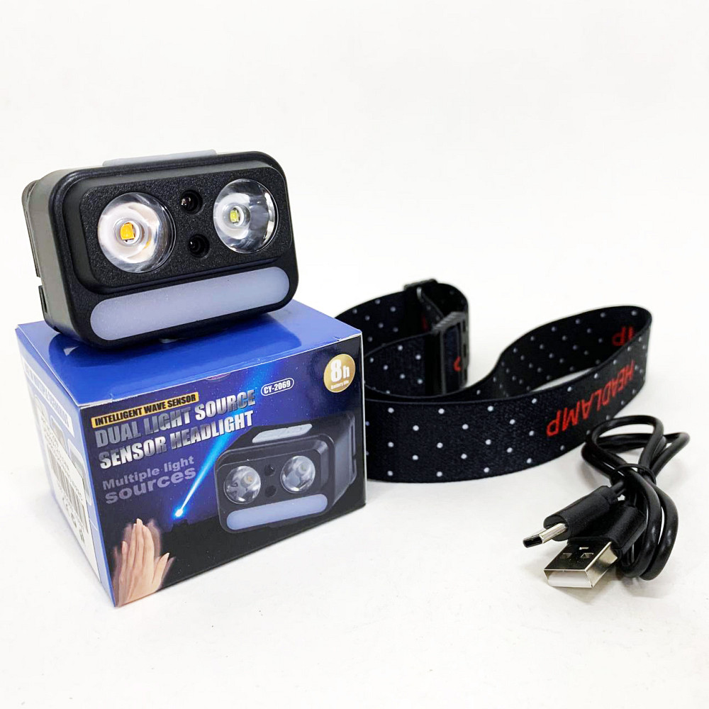 Фонарь налобный мощный 2069-XPG+XPG+5SMD Motion sensor, Фонарик налобник, Фонарь на голову для бега KZ-89 Ивано-Франковск - изображение 8