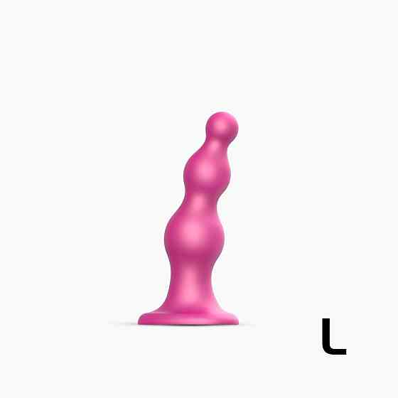 Насадка для страпона Strap-On-Me Dildo Plug Beads Framboise Metallic L Sex Aura Київ