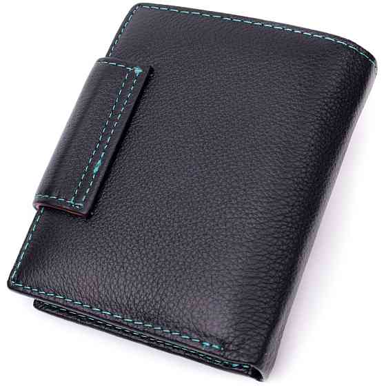 Портмоне для женщин в классическом цвете с интересной монетницей ST Leather 19449 Черный Киев