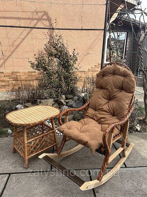 Кресло качалка со столом плетеные Киев - изображение 2