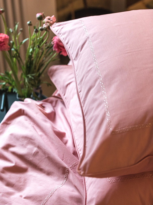 Ecotton Комплект постільної білизни Ecotton Євро з вишивкою та кантом Brindal Rose в чохлі для Коломыя - изображение 5