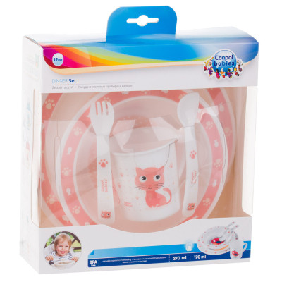 Набір дитячого посуду Canpol babies Cute Animals Котик Рожевий 5 предметів (4/401_pin) Вінниця - фото 7