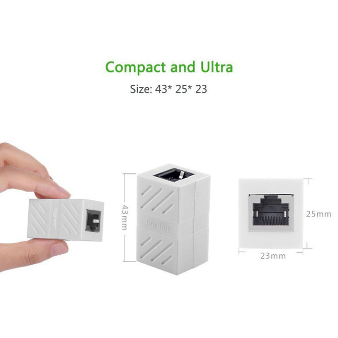 З'єднувач витої пари RJ45 Ugreen NW114 20311 (Білий) Миколаїв - фото 8