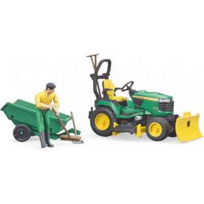 Спецтехника Bruder садовый трактор John Deere с прицепом и фигуркой садовода (62104) Винница