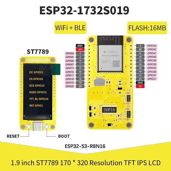 Розробницька плата ESP32-S3 з Wi-Fi та Bluetooth для IoT Київ