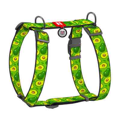 Шлей для собак WAUDOG Nylon анатомическая H-образная с QR-паспортом "Авокадо" пластиковый фастекс XL (323-0048) Винница