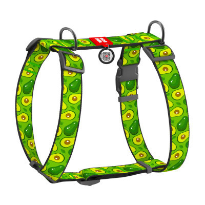 Шлея для собак WAUDOG Nylon анатомічна H-подібна з QR-паспортом "Авокадо" пластиковий фастекс XL (323-0048) Вінниця - фото 1