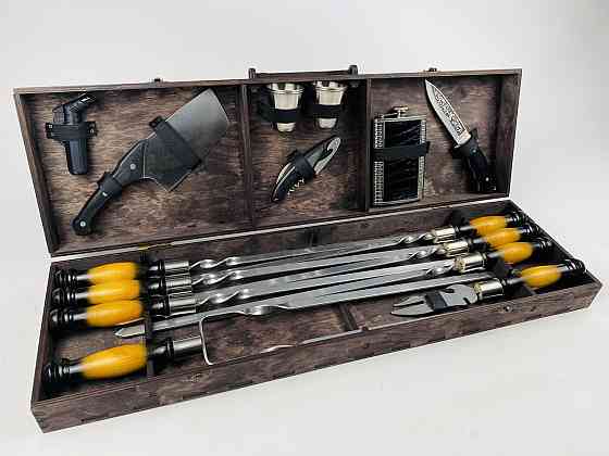 Подарочный набор шампуров в деревянном кейсе (Вуд на 17 предметов) HAPPY DAYS Тернополь
