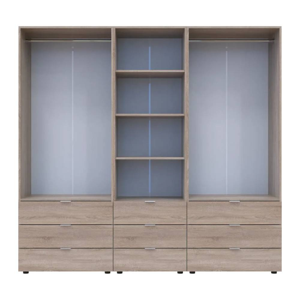 Шафа для одягу Гелар Дуб сонома 2+2ДСП з пеналом 215х49.5х203.4 (DRS-011917) Львів - фото 6