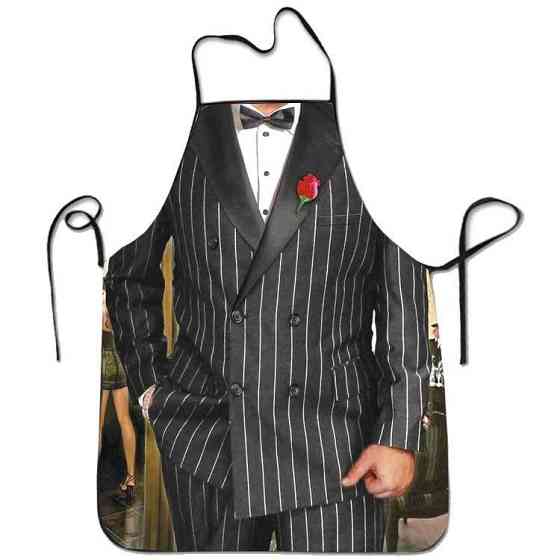 Прикольный фартук для мужчин Костюм 75 на 60 см черный Киев