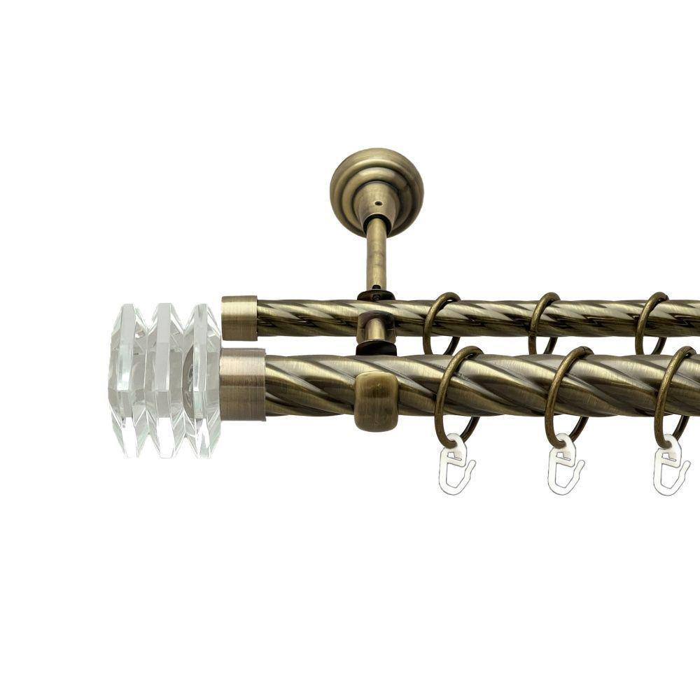 Карниз Orvit Міліора металевий дворядний відкритий скручена труба кільце металеве Антик 25\16 мм 200 см (00-00018078) Львів - фото 1