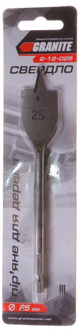 Свердло для дерева GRANITE пір'яне 25х152 мм 6-гранний хвостовик 1/4" 2-12-025 Рівне - фото 2