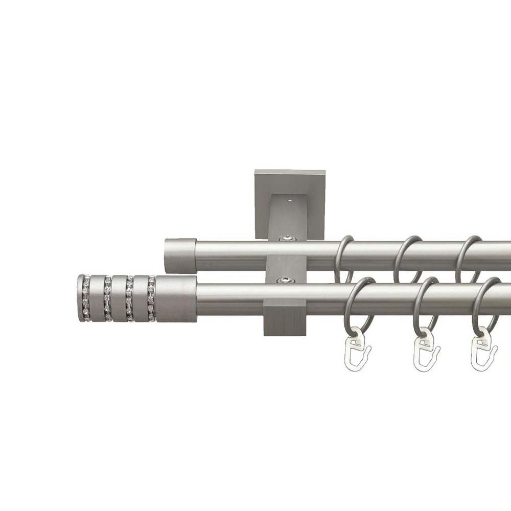 Карниз Orvit Барамелла металевий дворядний техно гладка труба кільце металеве Сатин 19\19 мм 240 см (00-00027349) Львів - фото 1