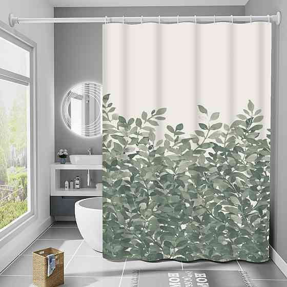 Шторка для ванны из полиэстера водонепроницаемая Bathlux 180x180 см с кольцами, занавеска для ванной комнаты Каменец-Подольский