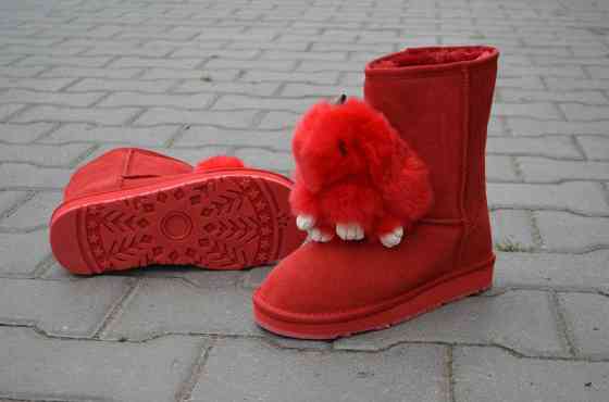 Violeta Угги жіночі Violeta червоні замша натуральна з кроликом 36-54 (1718) Коломыя