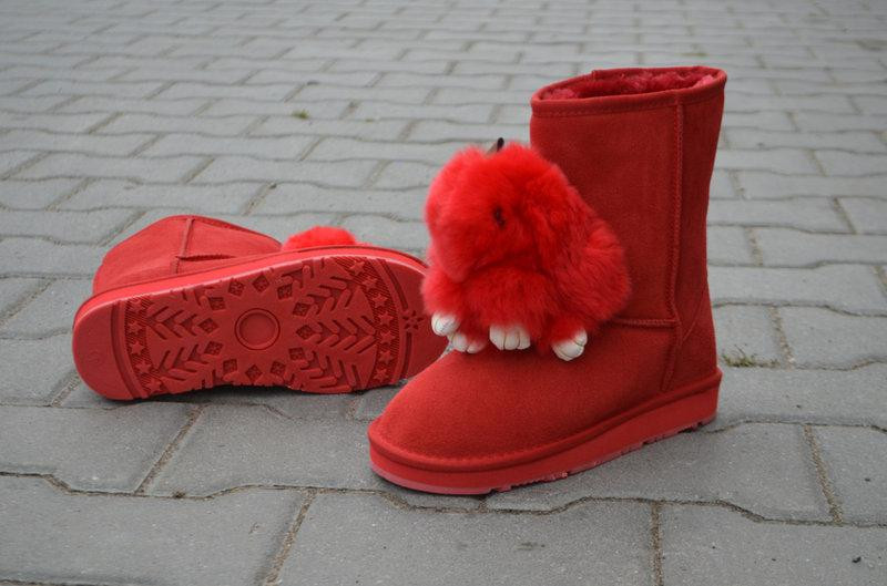 Violeta Угги жіночі Violeta червоні замша натуральна з кроликом 36-54 (1718) Коломыя - изображение 4