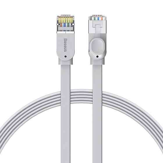 Патч-корд Baseus мережевий кабель Ethernet Cat6 RJ 45 Gigabit Network PCWL-D0G (Сірий, 5м, Плоский) Миколаїв