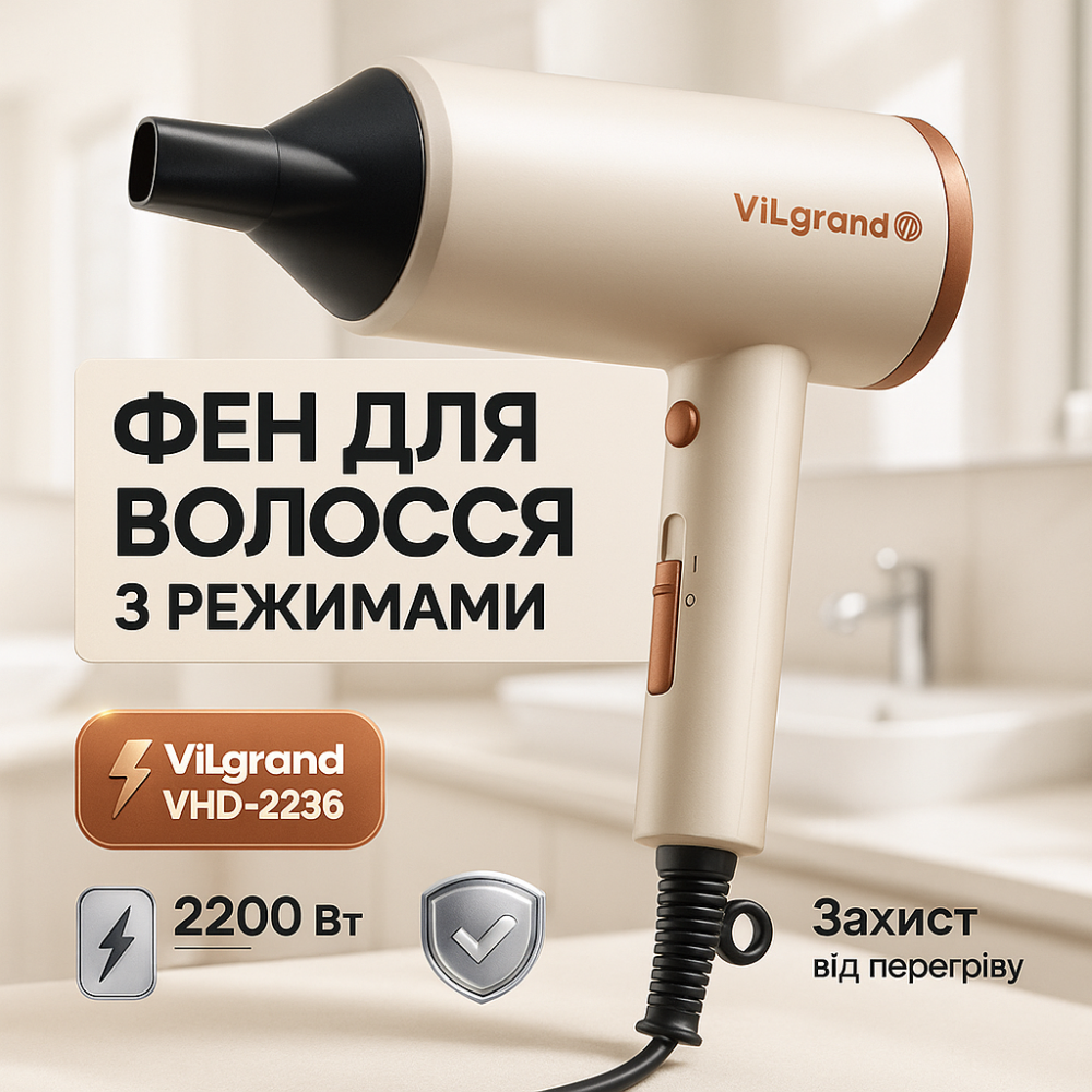Професійний фен для роботи, Фен з холодним і теплим режимами з режимом регулювання температури CG-58 Львів - фото 2