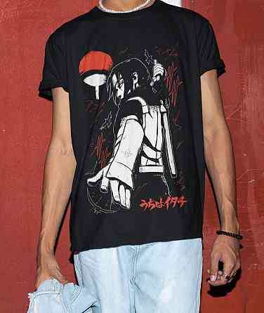 Футболка аниме Наруто оверсайз (S/M/L) Черний AnimeJ0990 Днепр