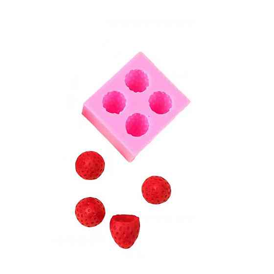 Молд силиконовый Клубника 50 на 50 мм розовый Киев