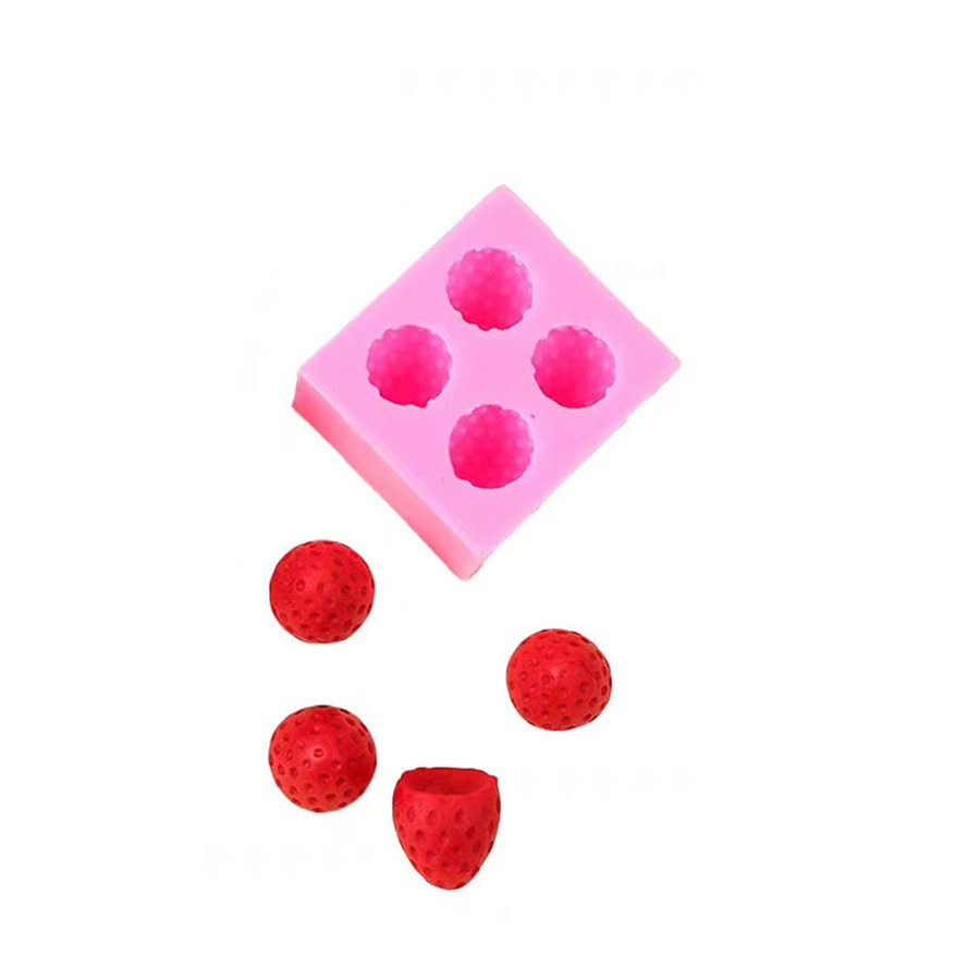 Молд силиконовый Клубника 50 на 50 мм розовый Киев - изображение 5