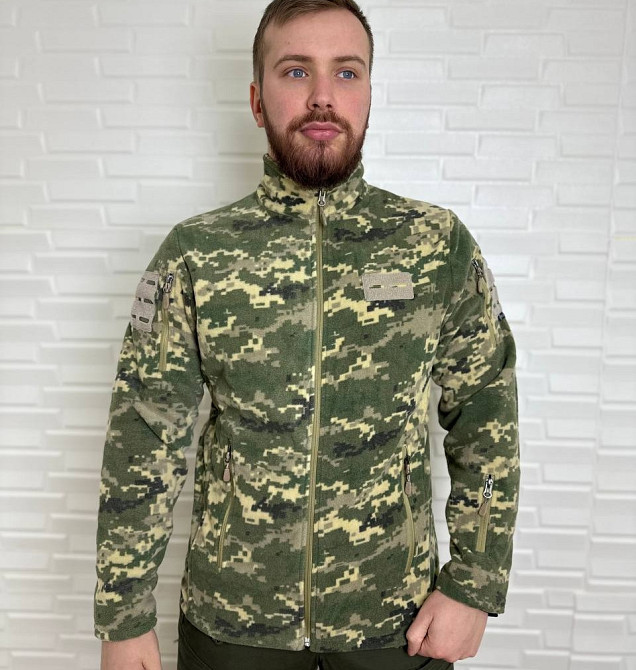 Чоловіча флісова кофта Flas Polar з велкро під шеврони та патчі Піксель, 2XL Вінниця - фото 2