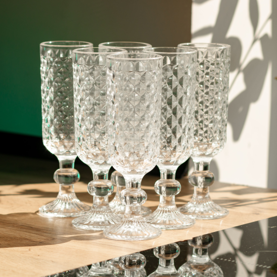 Набір келихів для шампанського 6 штук 160 мл скляні HP-19-103 Коломия