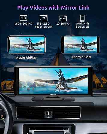 Автомобільний екран ESSGOO 10,26" монітор з CarPlay та Android Auto, дисплей з голосовим помічником, Київ