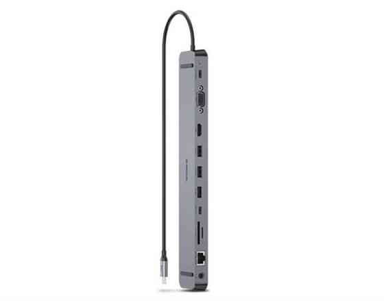 Концентратор REAL-EL CQ-1000 USB3.0х3/USB-C/HDMI/VGA/RJ45/SD/TF/3.5mm audio, 0.4m, Space Grey Сірий Харків