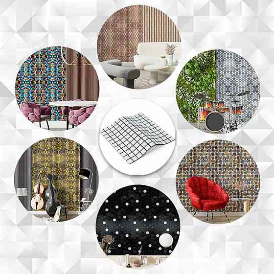 Самоклеющаяся алюминиевая плитка 300х300х3мм Белая мозаика SW-00001775 Киев