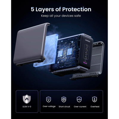 Зарядное устройство Ugreen 5xUSB 300W Nexode (5хUSB-C) CD333 (90903B) Винница - изображение 7