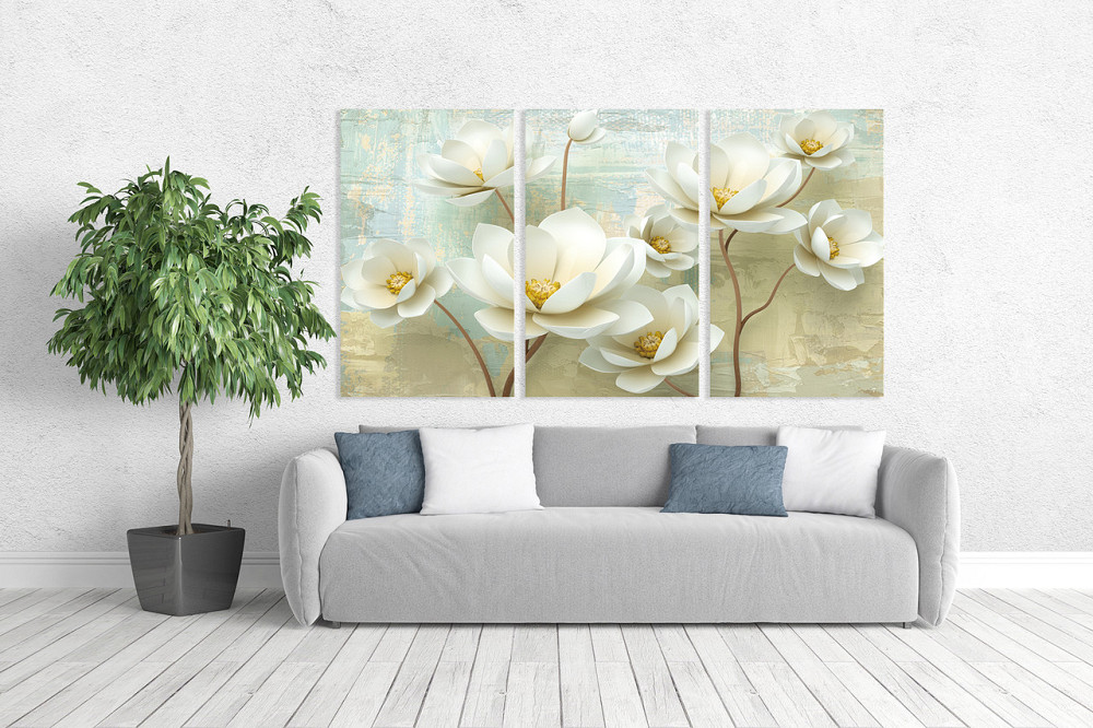 Модульна картина у вітальню/ спальню    Ніжні квіти     ART-061_3A Київ - фото 2