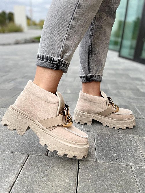 Marko Жіночі черевики DE MARKO бежеві замша натуральна весна-осінь 37р. 38р. (4799) Коломыя - изображение 10