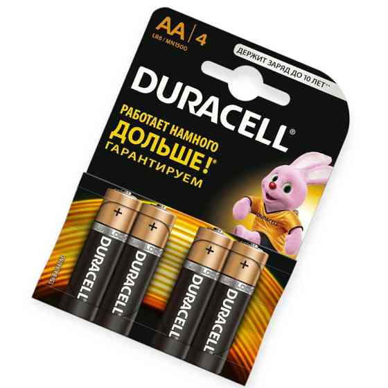 Батарейка AA лужна 1.5V пальчик Duracell Basic Alkaline 4шт картон Бельгія Мукачево