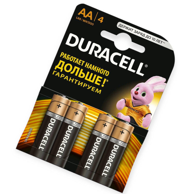 Батарейка AA лужна 1.5V пальчик Duracell Basic Alkaline 4шт картон Бельгія Мукачево - фото 1