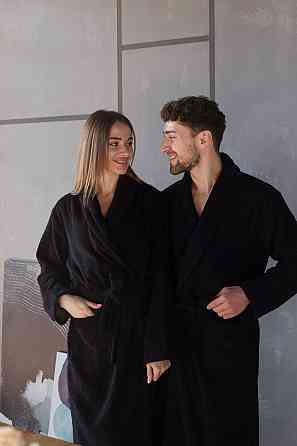 Банний махровий халат чоловічий Ideal Textile чорний (56861060) L Чернівці