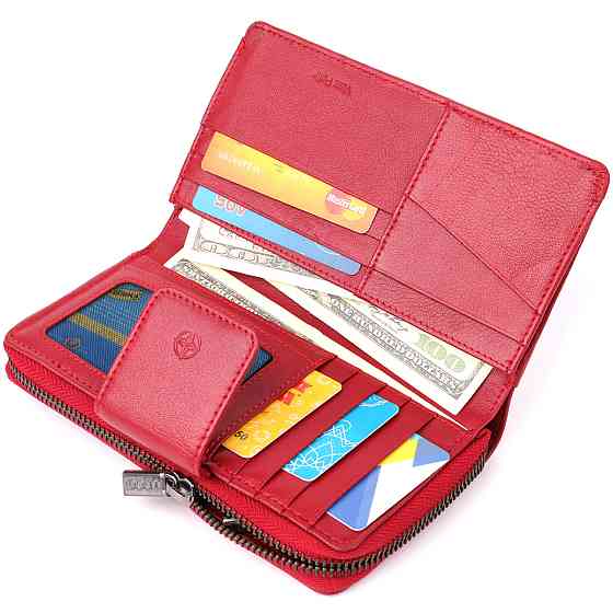 Женский вертикальный кошелек из натуральной кожи Tony Perotti 20879_1 (5084 rosso) Красный Киев