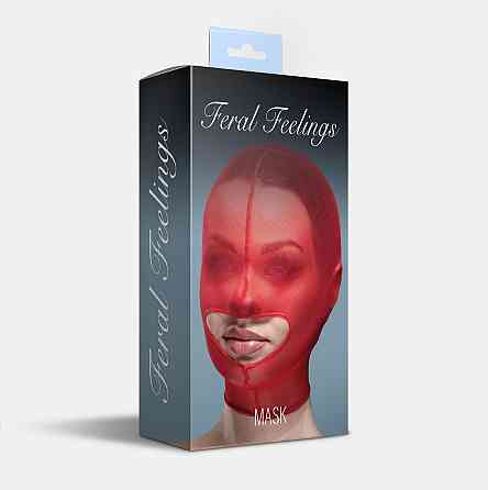 Маска сітка із відкритим ротом Feral Feelings - Hood Mask Red Sex Aura Київ