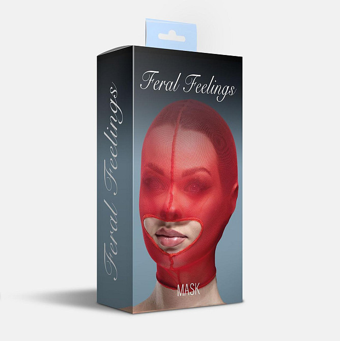Маска сітка із відкритим ротом Feral Feelings - Hood Mask Red Sex Aura Київ - фото 2