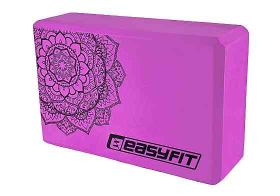 Блок для йоги EasyFit EVA з малюнком фіолетовий Коломыя