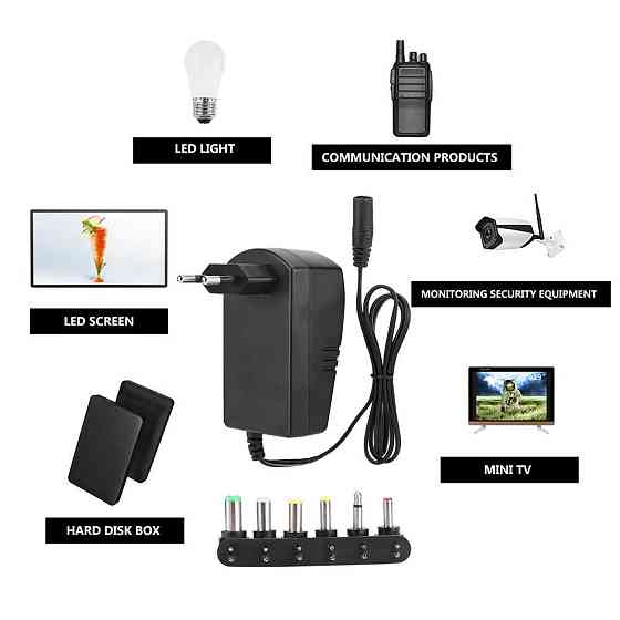 Універсальний адаптер живлення TW668 з 6 штекерами Київ