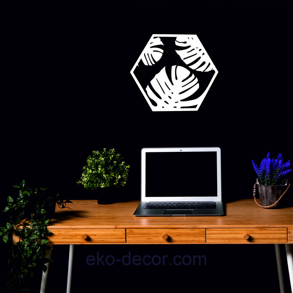 Декоративне настінне Панно «Листя пальми»  Декор на стіну 90*78 см, Білий Київ - фото 4