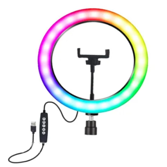 Светодиодная кольцевая лампа MJJ-30 LED RGB USB + держатель Винница