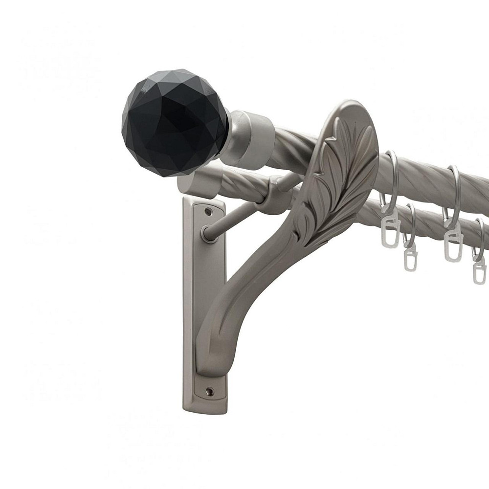 Карниз Orvit Люміера Неро металевий дворядний ретро скручена труба кільце металеве Сатин 25\19 мм 200 см Львов - изображение 1