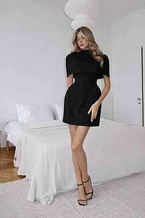 Женский привлекательный вечерний костюм платье + накидка костюмка 42/44, Черный Одесса