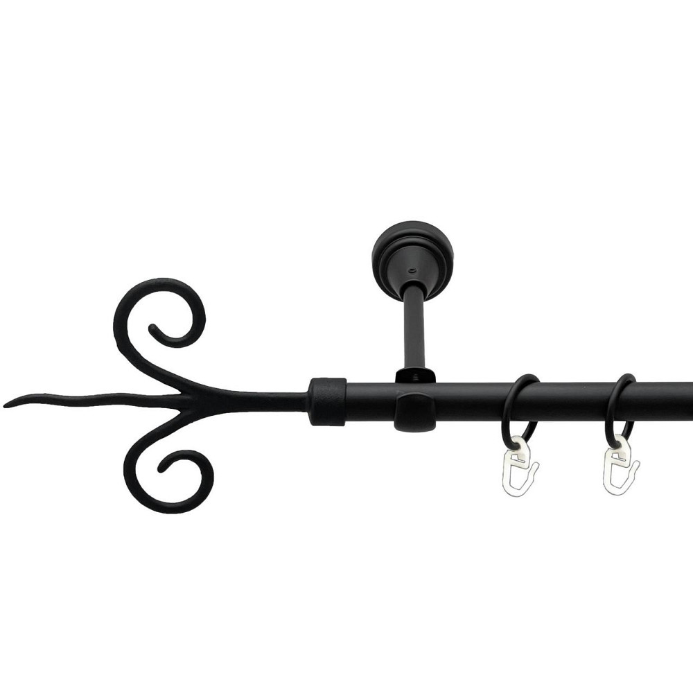 Карниз Orvit Фантазія металевий однорядний відкритий гладка труба кільце металеве Чорний Оксамит 16 мм 200 см Львов - изображение 1